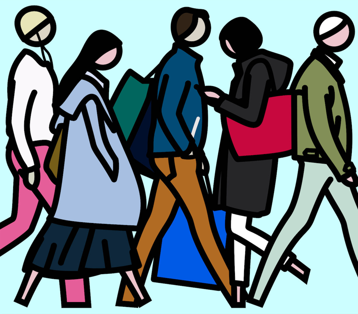 ジュリアン・オピー Julian Opie Walking figures 1 lenticular postcard レンチキュラー ポストカード ジュリアン・オピー - | MAHO KUBOTA GALLERY